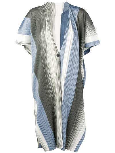 Pleats Please Issey Miyake длинный плиссированный кардиган