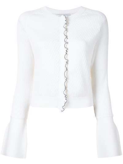 3.1 Phillip Lim WOOL RIBBED CARDIGAN W TULIP SLVS