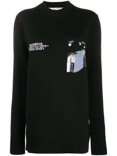 Off-White CARS KNIT COLLECTION CREWNECK BLACK WHIT