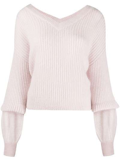 Pinko свитер в рубчик с многослойными рукавами