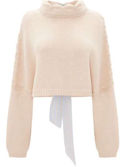 JW Anderson CROPPED JUMPER WITH FABRIC TIES