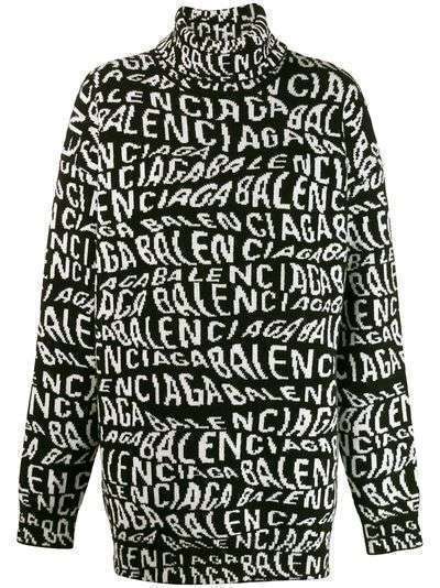Balenciaga свитер с высоким воротником и логотипом