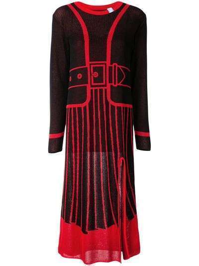 Maison Mihara Yasuhiro платье вязки интарсия с длинными рукавами