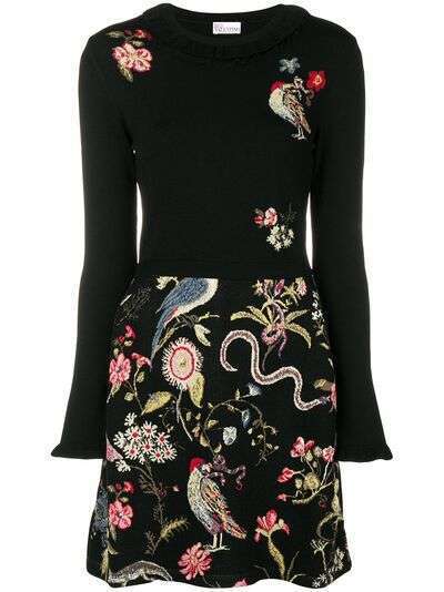 RED Valentino floral embroidered sweater dress