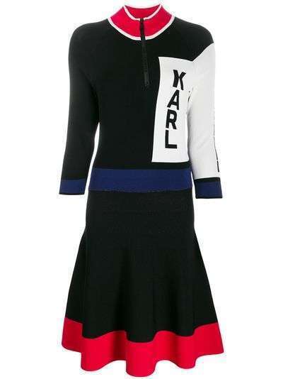 Karl Lagerfeld платье в стиле колор-блок с логотипом