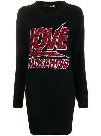 Love Moschino платье-толстовка с логотипом