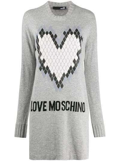 Love Moschino платье-джемпер с вышитым логотипом