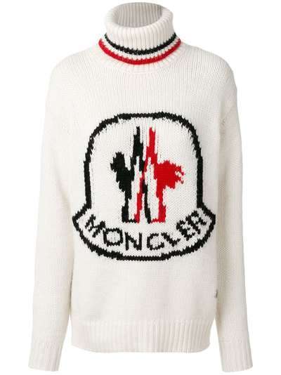 Moncler Gamme Rouge свитер с отворотом и логотипом