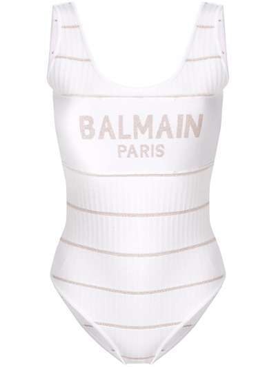 Balmain трикотажное боди с логотипом