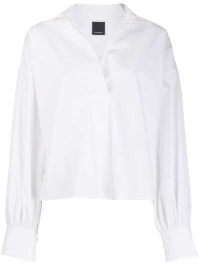 Pinko блузка с объемными рукавами и V-образным вырезом