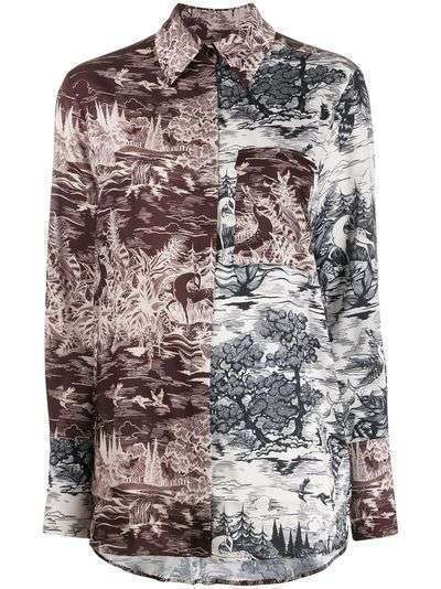 Victoria Victoria Beckham рубашка с абстрактным принтом