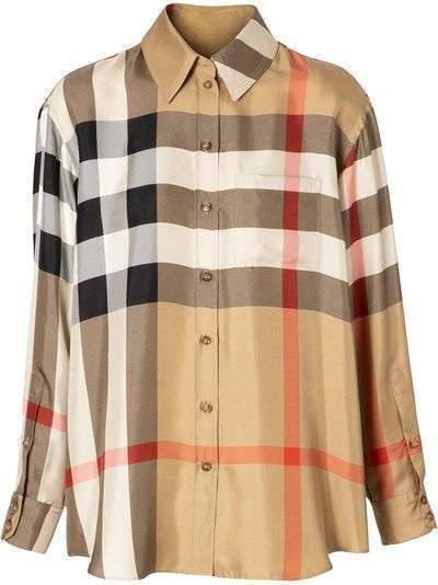 Burberry твиловая рубашка оверсайз в клетку Vintage Check