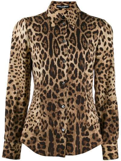 Dolce & Gabbana рубашка с леопардовым принтом