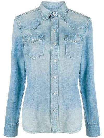 Polo Ralph Lauren джинсовая рубашка с эффектом потертости