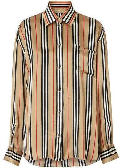 Burberry рубашка оверсайз в полоску Icon Stripe