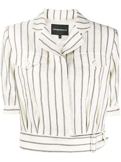 Emporio Armani укороченная рубашка в полоску