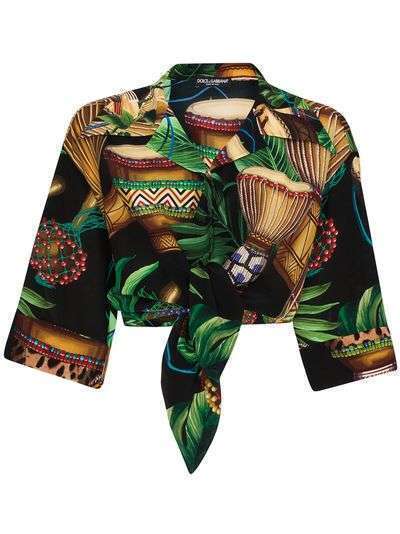 Dolce & Gabbana укороченная рубашка с принтом