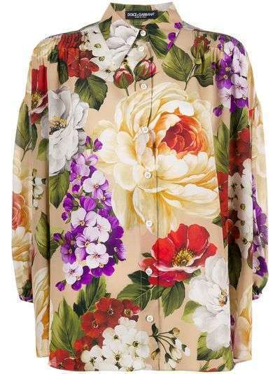 Dolce & Gabbana рубашка свободного кроя с цветочным принтом