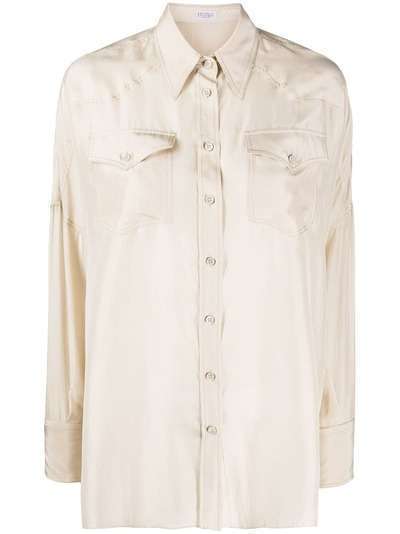 Brunello Cucinelli рубашка в стиле вестерн с накладными карманами