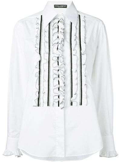 Dolce & Gabbana рубашка с оборками на нагруднике
