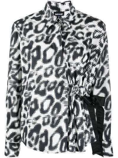 Just Cavalli рубашка с леопардовым принтом и завязками сбоку