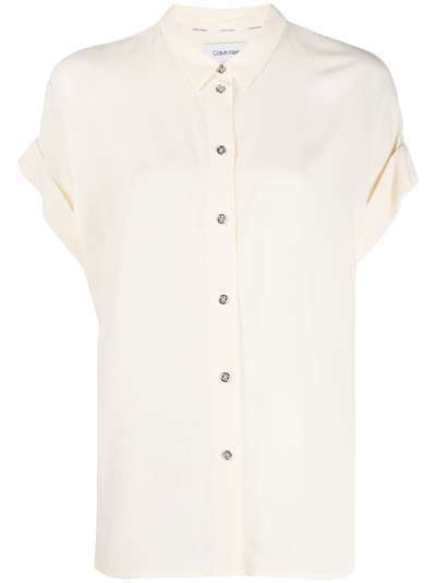 Calvin Klein однотонная рубашка с короткими рукавами