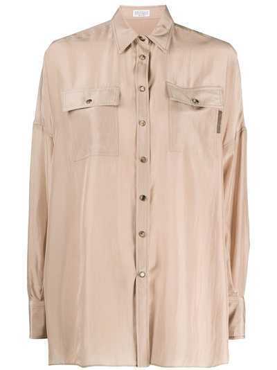 Brunello Cucinelli легкая рубашка с карманами