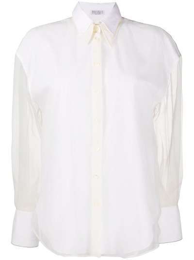 Brunello Cucinelli рубашка с прозрачными рукавами