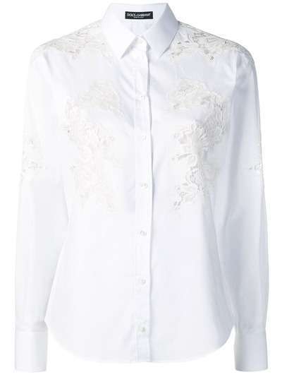 Dolce & Gabbana рубашка с кружевными вставками