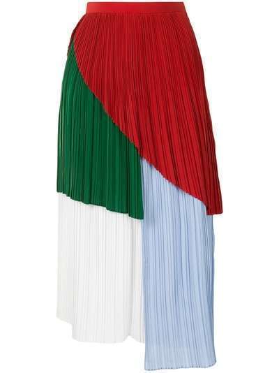 AKIRA NAKA плиссированная юбка в стиле колор-блок