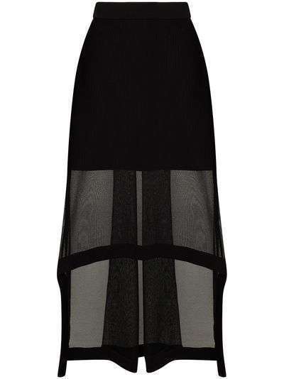 Alexander McQueen юбка миди асимметричного кроя со вставками