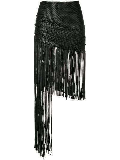 Magda Butrym asymmetric fringed skirt