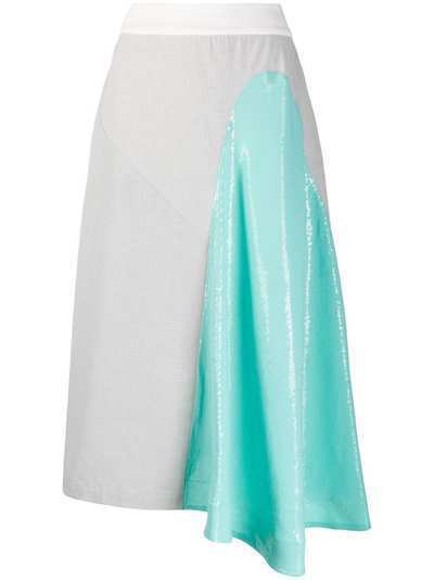 Atu Body Couture юбка асимметричного кроя с контрастной вставкой