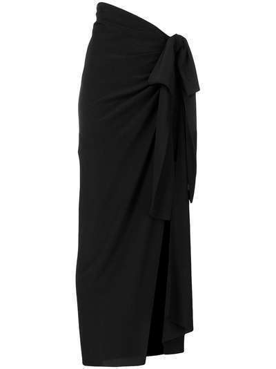 Saint Laurent асимметричная драпированная юбка