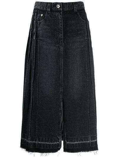 Sacai джинсовая юбка с плиссировкой