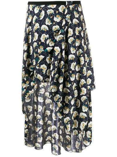 Chloé юбка асимметричного кроя с цветочным принтом