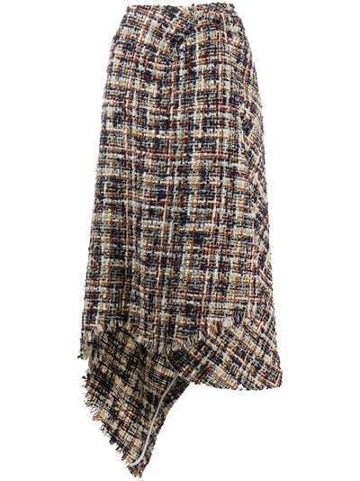 LANVIN tweed asymmetric skirt