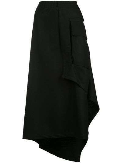 Yohji Yamamoto юбка миди асимметричного кроя с драпировкой