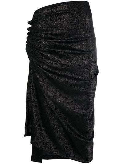 Paco Rabanne юбка асимметричного кроя с эффектом металлик