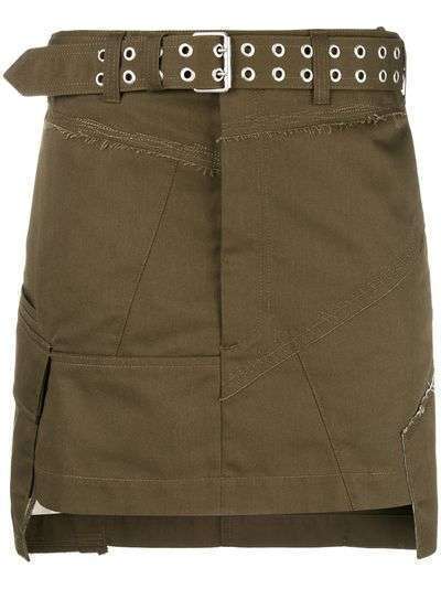 Helmut Lang military patch mini skirt