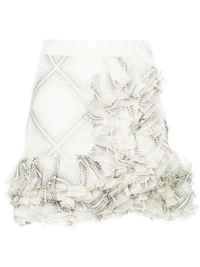 Giambattista Valli короткая юбка в стиле "фламенко" с рюшами