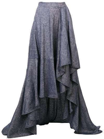 Talbot Runhof удлиненная расклешенная юбка с асимметричным подолом