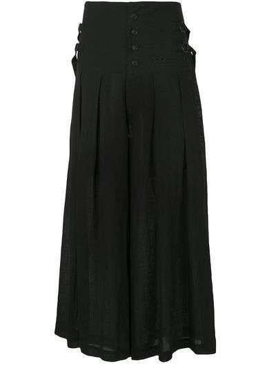 Yohji Yamamoto юбка со складками и пряжками