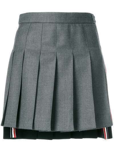 Thom Browne Striped Pleated Fun Mix Mini Skirt