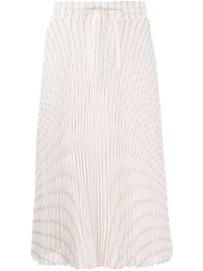 RedValentino плиссированная юбка в полоску с блестками