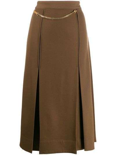 Victoria Beckham юбка со складками и цепочкой