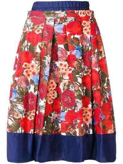 Marni плиссированная юбка с цветочным принтом