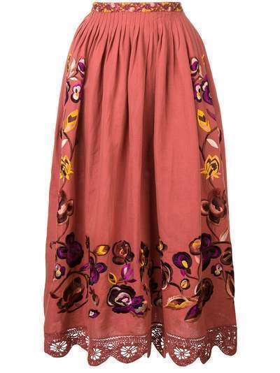 Ulla Johnson юбка с отделкой из цветочного кружева