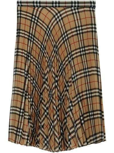 Burberry плиссированная юбка в клетку Vintage Check