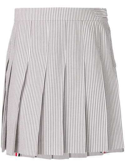 Thom Browne плиссированная мини-юбка из сирсакера
